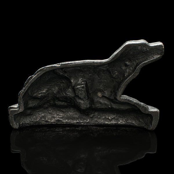 Small Antique Dog Door Stop, English, Cast Iron, Keeper, Retriever, Edwardian