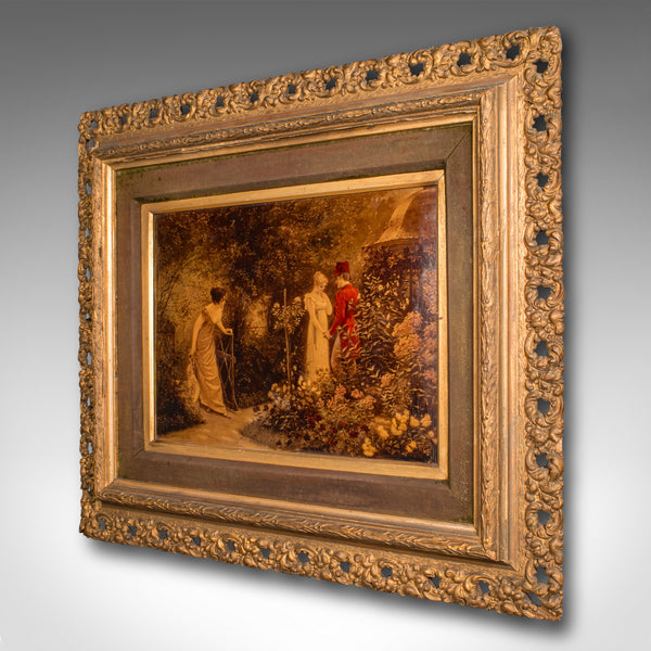 Antique Framed Crystoleum Picture, English, Mezzotint Painting, Art, Victorian