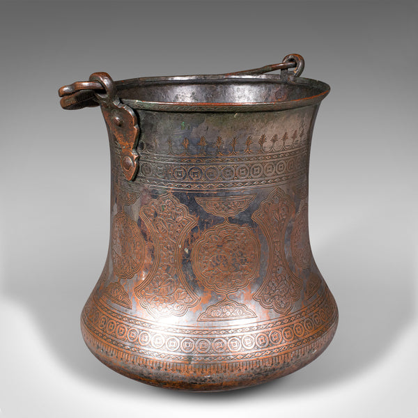 Antique Water Bucket, Burmese, Silvered Copper, Fireside Store, Georgian, C.1800