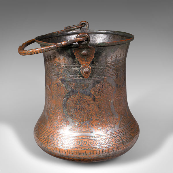 Antique Water Bucket, Burmese, Silvered Copper, Fireside Store, Georgian, C.1800