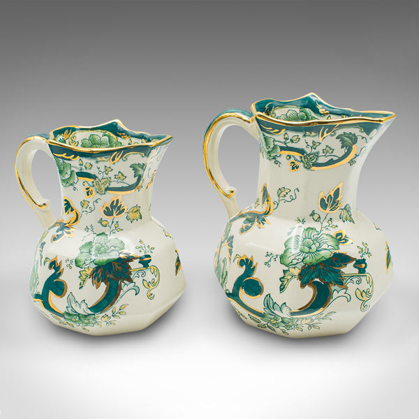 Antique Set of Table Pouring Jugs, English, Ceramic, Gravy, Sauce, Cream, C.1920