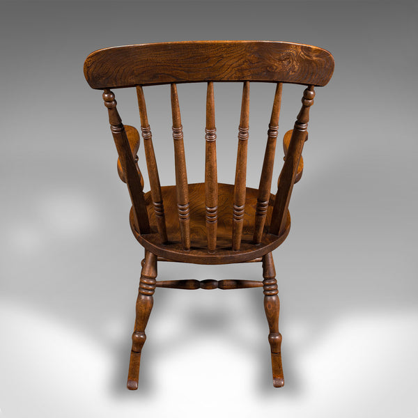 Antique Rocker, English, Beech, Elm, Rocking Chair, Country House, Victorian