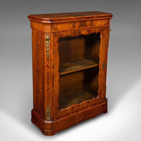 Large Antique Pier Cabinet, English, Walnut, Glazed, Druce & Co, Victorian, 1850