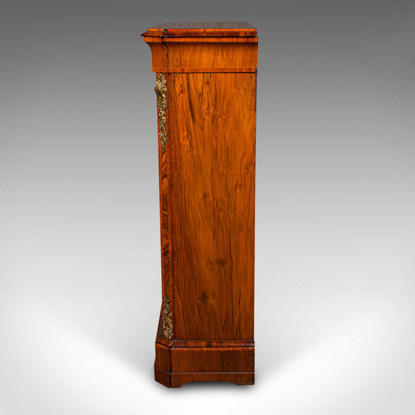 Large Antique Pier Cabinet, English, Walnut, Glazed, Druce & Co, Victorian, 1850