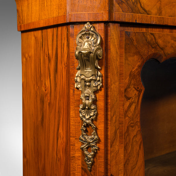 Large Antique Pier Cabinet, English, Walnut, Glazed, Druce & Co, Victorian, 1850