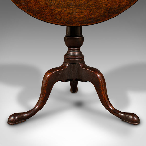 Wide Antique Tilt Top Table, English, Circular, Occasional, Georgian, Circa 1780