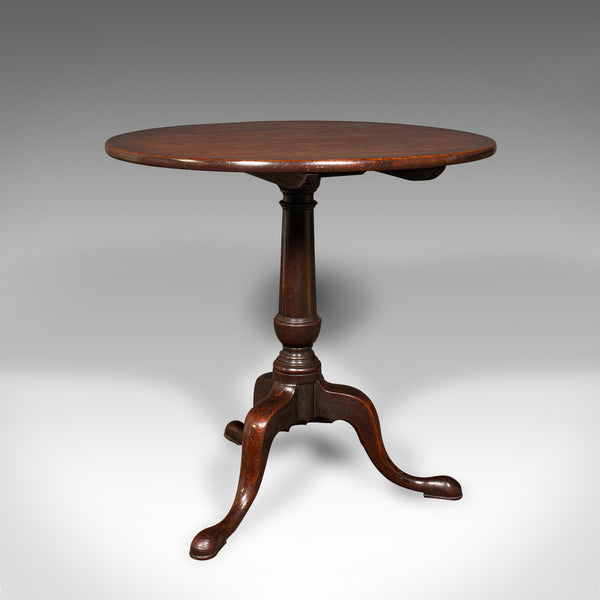 Wide Antique Tilt Top Table, English, Circular, Occasional, Georgian, Circa 1780