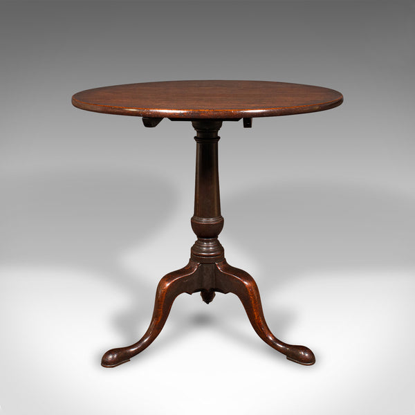 Wide Antique Tilt Top Table, English, Circular, Occasional, Georgian, Circa 1780