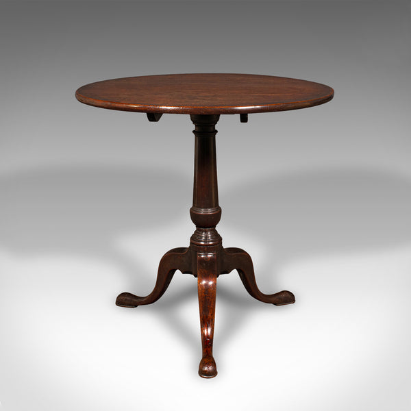 Wide Antique Tilt Top Table, English, Circular, Occasional, Georgian, Circa 1780