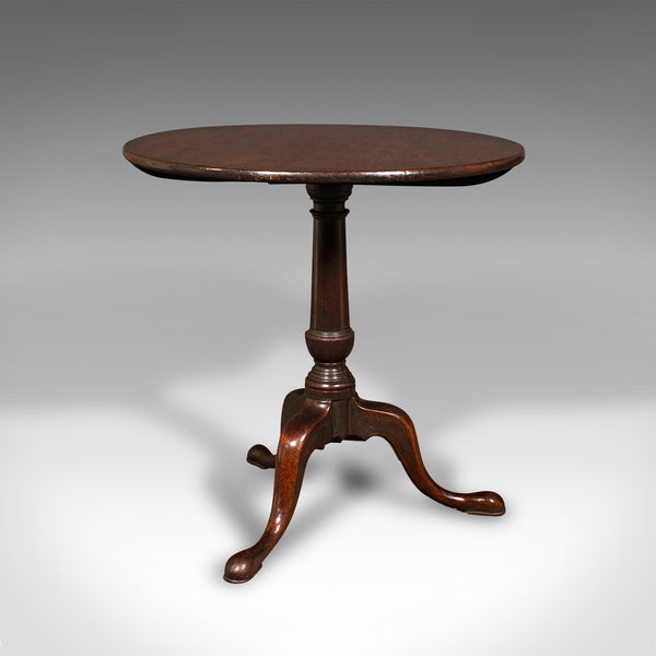 Wide Antique Tilt Top Table, English, Circular, Occasional, Georgian, Circa 1780