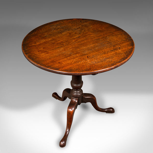 Wide Antique Tilt Top Table, English, Circular, Occasional, Georgian, Circa 1780