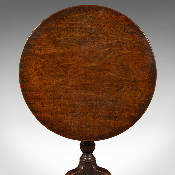 Wide Antique Tilt Top Table, English, Circular, Occasional, Georgian, Circa 1780