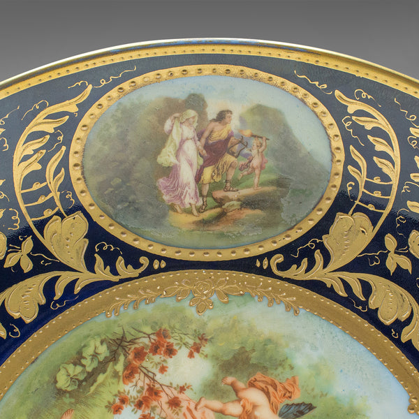 Antique Wall Charger, Austrian, Gilt Ceramic, Decorative Plate, Victorian, 1900