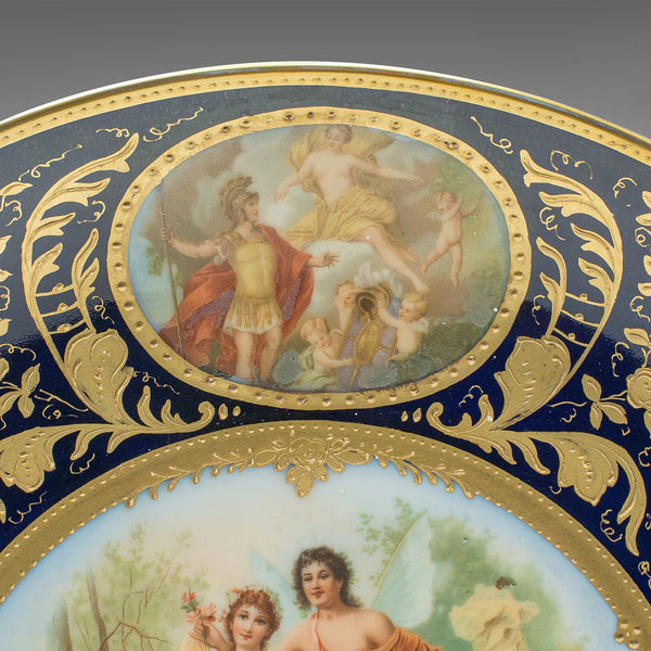 Antique Wall Charger, Austrian, Gilt Ceramic, Decorative Plate, Victorian, 1900