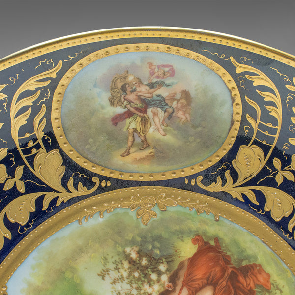 Antique Wall Charger, Austrian, Gilt Ceramic, Decorative Plate, Victorian, 1900