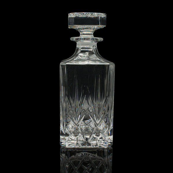 Vintage Irish Whiskey Decanter, Cut Crystal Glass, Spirits, Bourbon, Mid Century