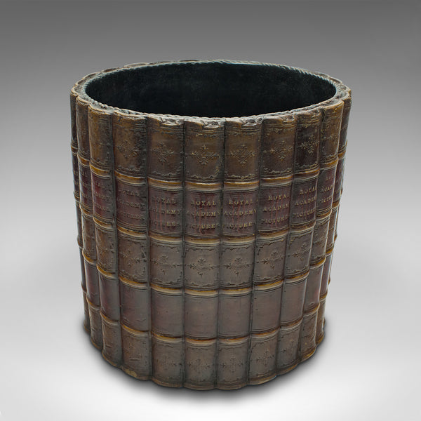 Vintage Library Waste Bin, English, Composite, Book Effect Basket, Study Room