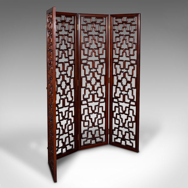 6' Tall Vintage Room Divider, Japanese, 4 Fold Screen, Mid Century, Circa 1950