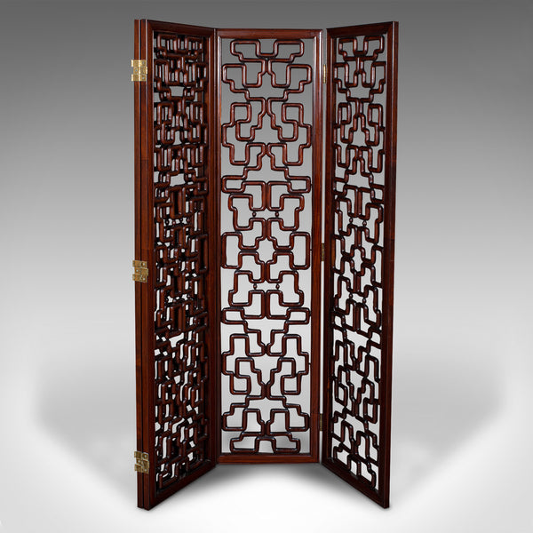 6' Tall Vintage Room Divider, Japanese, 4 Fold Screen, Mid Century, Circa 1950