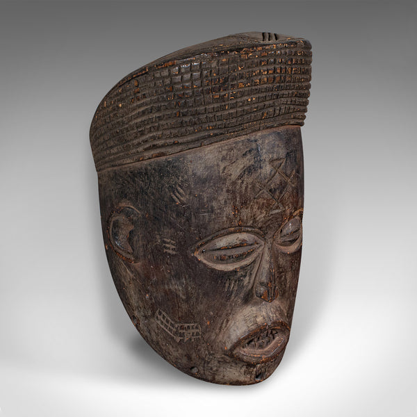 Antique Chokwe Mask, Central African, Carved Hardwood, Tribal, Victorian, C.1900