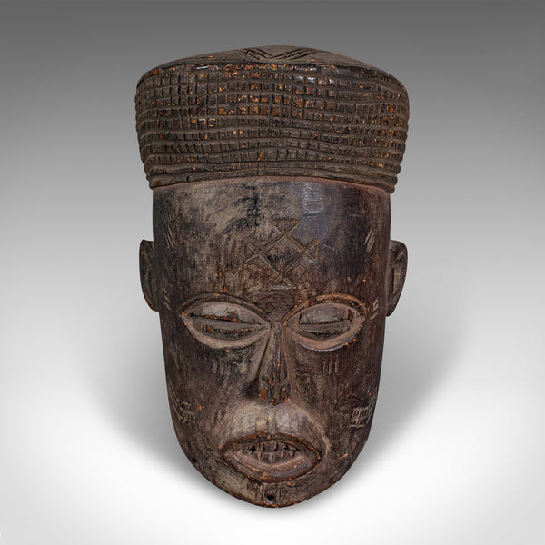 Antique Chokwe Mask, Central African, Carved Hardwood, Tribal, Victorian, C.1900