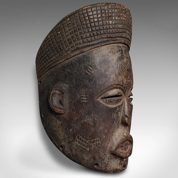 Antique Chokwe Mask, Central African, Carved Hardwood, Tribal, Victorian, C.1900