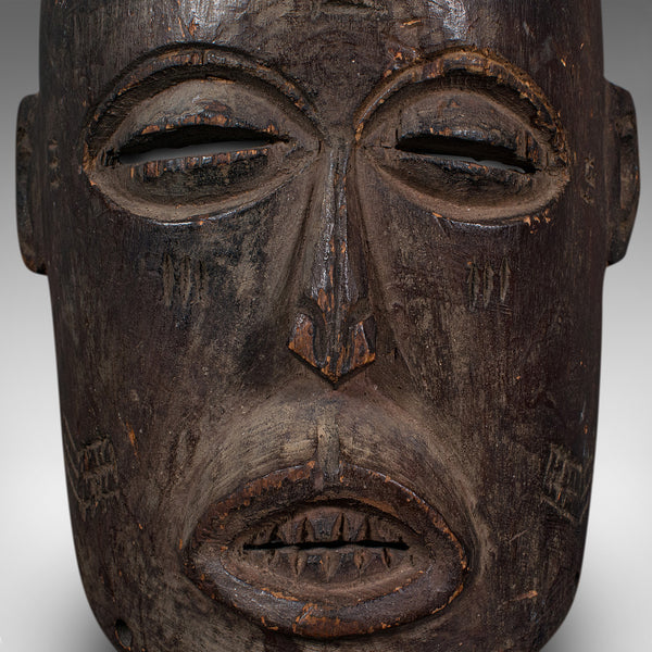 Antique Chokwe Mask, Central African, Carved Hardwood, Tribal, Victorian, C.1900