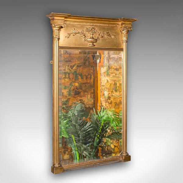 Tall Antique Pier Mirror, English, Giltwood, Neoclassical Taste, Georgian, 1820