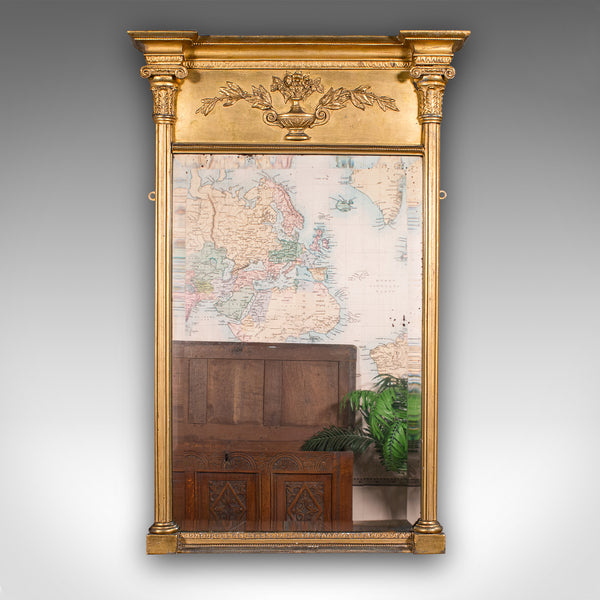 Tall Antique Pier Mirror, English, Giltwood, Neoclassical Taste, Georgian, 1820