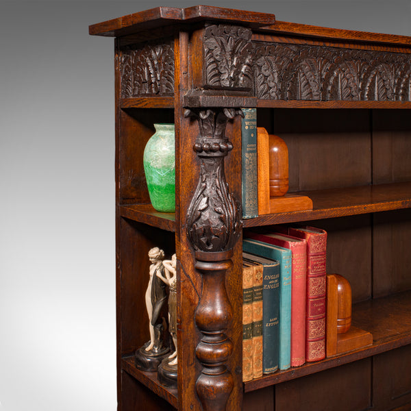 Antique Country House Bookcase, Scottish Oak, Library Cabinet, Victorian, C.1880