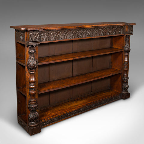 Antique Country House Bookcase, Scottish Oak, Library Cabinet, Victorian, C.1880