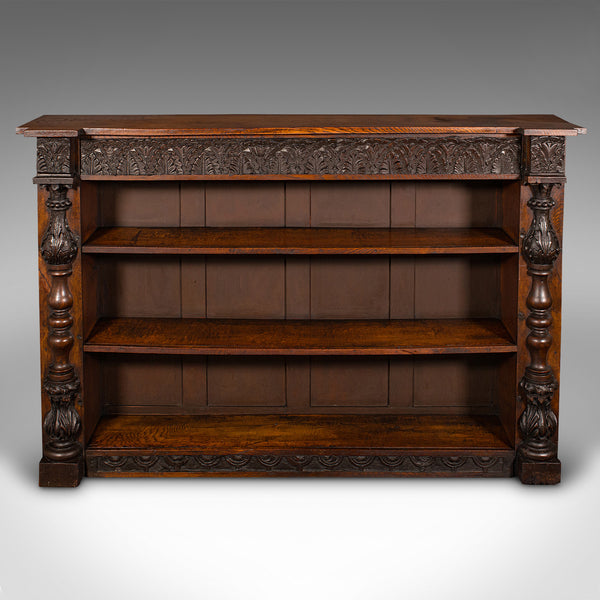 Antique Country House Bookcase, Scottish Oak, Library Cabinet, Victorian, C.1880