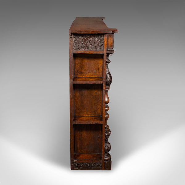 Antique Country House Bookcase, Scottish Oak, Library Cabinet, Victorian, C.1880