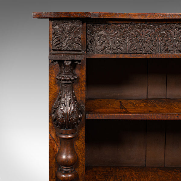 Antique Country House Bookcase, Scottish Oak, Library Cabinet, Victorian, C.1880