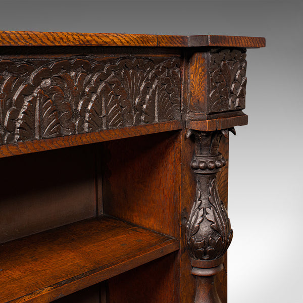 Antique Country House Bookcase, Scottish Oak, Library Cabinet, Victorian, C.1880