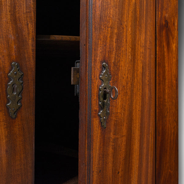 Antique Bow Front Corner Cabinet, English, Oak, Wall Mount Cupboard, Georgian