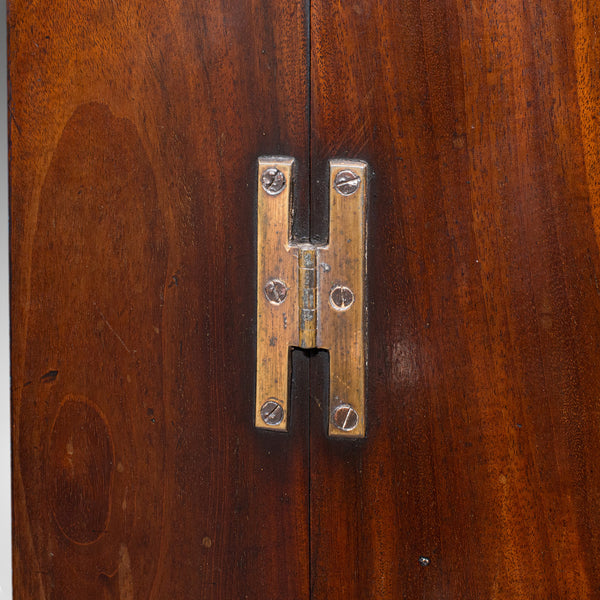 Antique Bow Front Corner Cabinet, English, Oak, Wall Mount Cupboard, Georgian