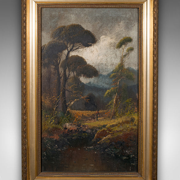 Antique Riverside Painting, Scottish Art, Oil On Canvas, Landscape, Victorian