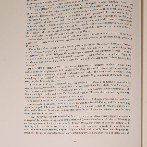 4 Vols Vintage English Maps, John Speed, Cartography Folio, Reproduction, C.1953