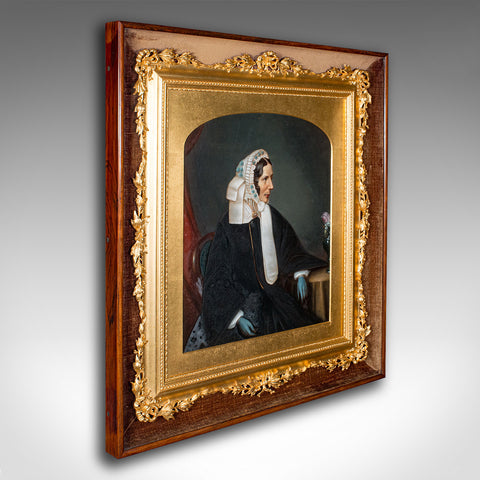 Antique English School Portrait, Giltwood Frame, Painting, Art, Edwardian, 1910