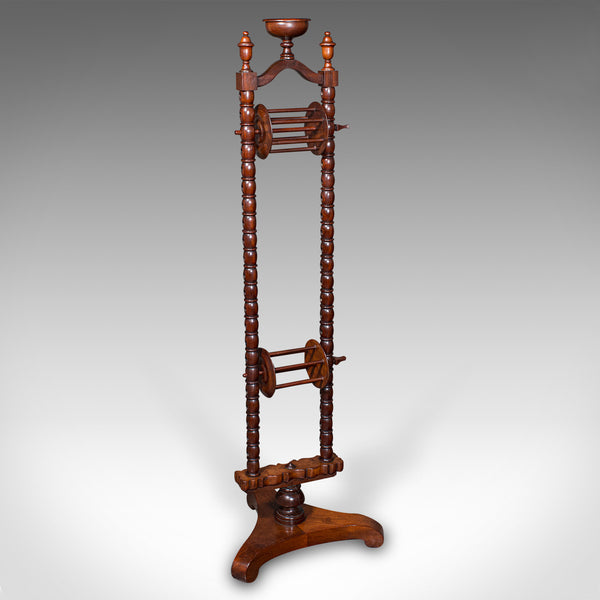 Antique Wool Winder Stand, English, Walnut, Adjustable Yarn Swift, Victorian