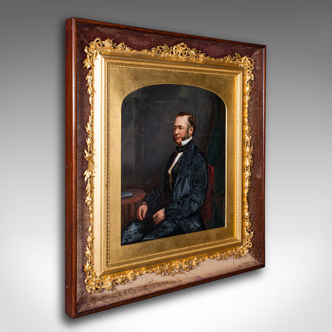 Antique Gentleman's Portrait, English School, Framed, Painting, Art, Edwardian