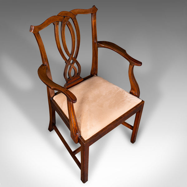 Antique Drawing Room Elbow Chair, English, Carver, Chippendale Taste, Georgian