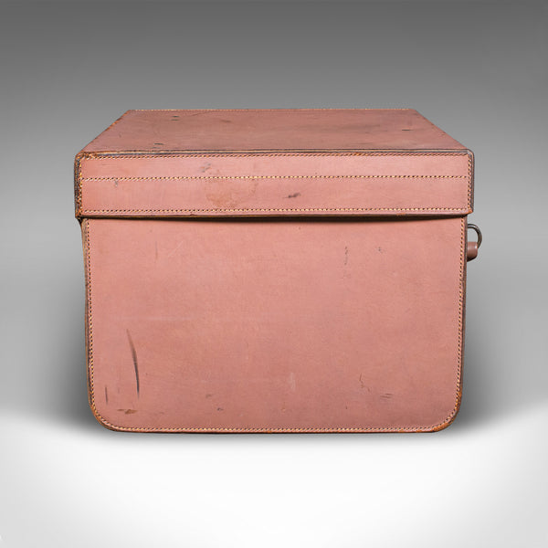 Small Antique Picnic Case, English, Leather, Suitcase, John Pound, Circa 1920