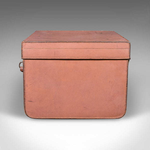 Small Antique Picnic Case, English, Leather, Suitcase, John Pound, Circa 1920