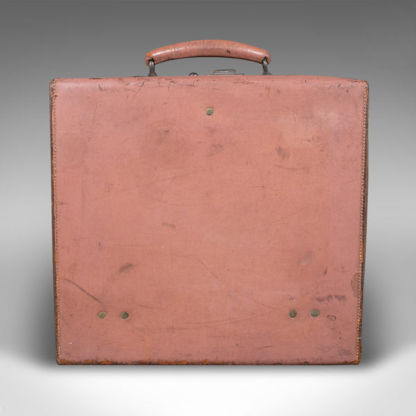 Small Antique Picnic Case, English, Leather, Suitcase, John Pound, Circa 1920