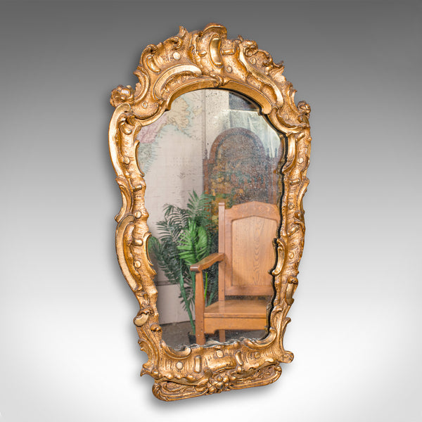 Antique Hall Mirror, French, Gilt Gesso, Ornate, Baroque Taste, Victorian, 1850