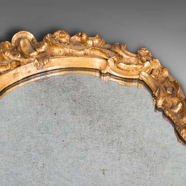 Antique Hall Mirror, French, Gilt Gesso, Ornate, Baroque Taste, Victorian, 1850