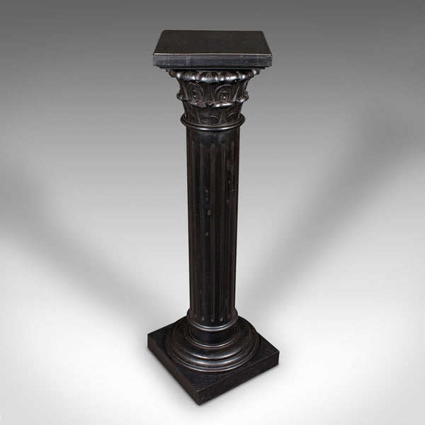 Antique Torchere, English, Ebonised, Display Stand, Jardiniere Column, Victorian