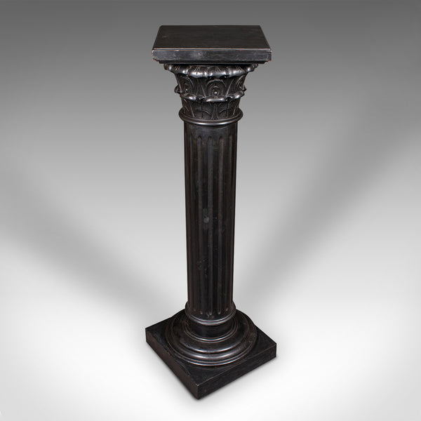 Antique Torchere, English, Ebonised, Display Stand, Jardiniere Column, Victorian